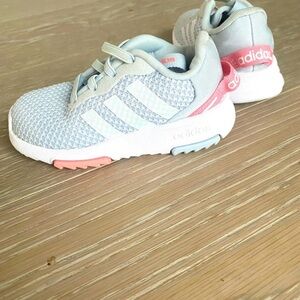 Adidas Kids Sneakers - Light Blue and Pink Accents